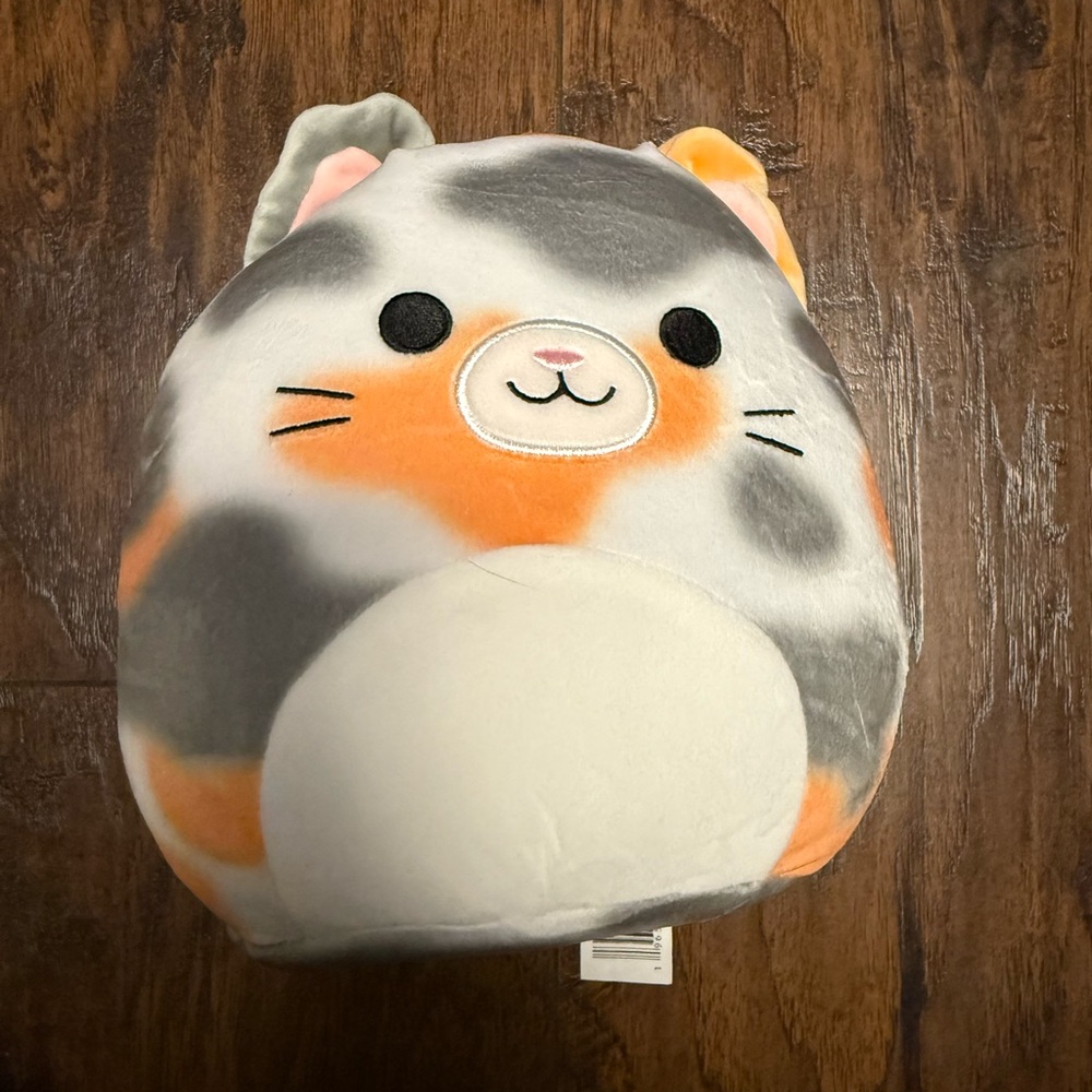 Squishmallows Tahoe The Tortoiseshell Cat 8in Plush Gray, Orange, and White Rare